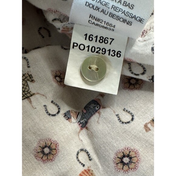 FoxCroft Tencel 100% Blouse Size 10 Long Sleeve Shirt Equestrian Horse Print - Picture 10 of 10